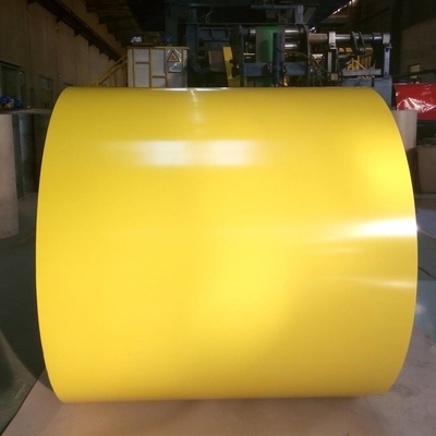 黄色い610mm Prepainted鋼鉄コイルSGCCは電流を通された鋼鉄コイルPpgiをPrepainted
