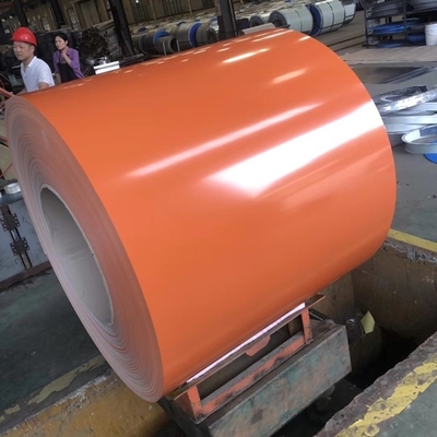 オレンジPPGIのコイル30-275g/M2は色を塗った屋根ふきのための鋼鉄ロールにPrepainted